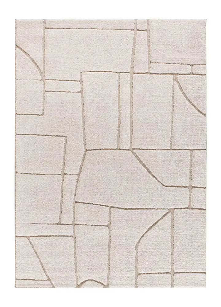 ALFOMBRA DIENA 40406 DE ESTILO ESCANDINAVO CON RELIEVE EN COLOR BLANCO - Alfombras - El Workshop-150 x 80 x 1.1 cm