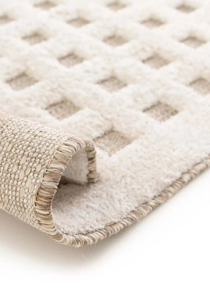 ALFOMBRA DIENA 40418 DE ESTILO ESCANDINAVO CON RELIEVE EN COLOR BLANCO - Alfombras - El Workshop-150 x 80 x 1.1 cm