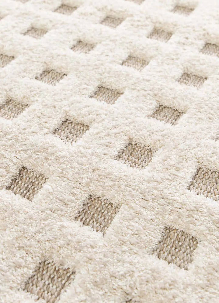 ALFOMBRA DIENA 40418 DE ESTILO ESCANDINAVO CON RELIEVE EN COLOR BLANCO - Alfombras - El Workshop-150 x 80 x 1.1 cm