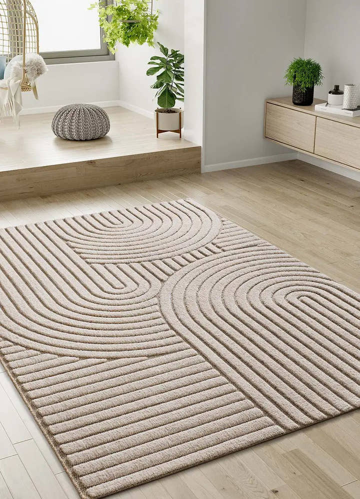 ALFOMBRA DIENA 40424 DE ESTILO ESCANDINAVO CON RELIEVE EN COLOR BLANCO - Alfombras - El Workshop-150 x 80 x 1.1 cm