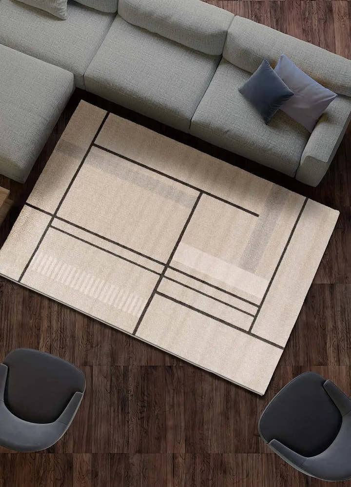 ALFOMBRA DOMUS 32302 DE ESTILO GEOMÉTRICO EN COLOR BEIGE - Alfombras - El Workshop-150 x 80 x 0.9 cm