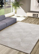 ALFOMBRA ESTILO 23040 DE ESTILO GEOMÉTRICO CON RELIEVE EN COLOR CREMA - Alfombras - El Workshop-110 x 60 x 1.2 cm