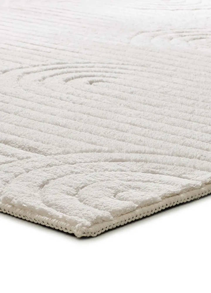 ALFOMBRA ESTILO 23062 DE ESTILO GEOMÉTRICO CON RELIEVE EN COLOR CREMA - Alfombras - El Workshop-110 x 60 x 1.2 cm