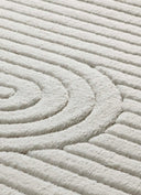 ALFOMBRA ESTILO 23062 DE ESTILO GEOMÉTRICO CON RELIEVE EN COLOR CREMA - Alfombras - El Workshop-110 x 60 x 1.2 cm
