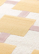 ALFOMBRA FLASHY 25403 DE ESTILO GEOMÉTRICO EN COLOR MOSTAZA Y ROSA - Alfombras - El Workshop-170 x 120 x 0.7 cm