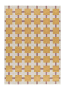 ALFOMBRA FLASHY 25403 DE ESTILO GEOMÉTRICO EN COLOR MOSTAZA Y ROSA - Alfombras - El Workshop-170 x 120 x 0.7 cm