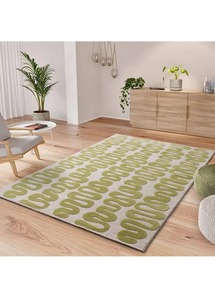 ALFOMBRA FLASHY 25409 DE ESTILO MODERNO EN COLOR VERDE - Alfombras - El Workshop-170 x 120 x 0.7 cm