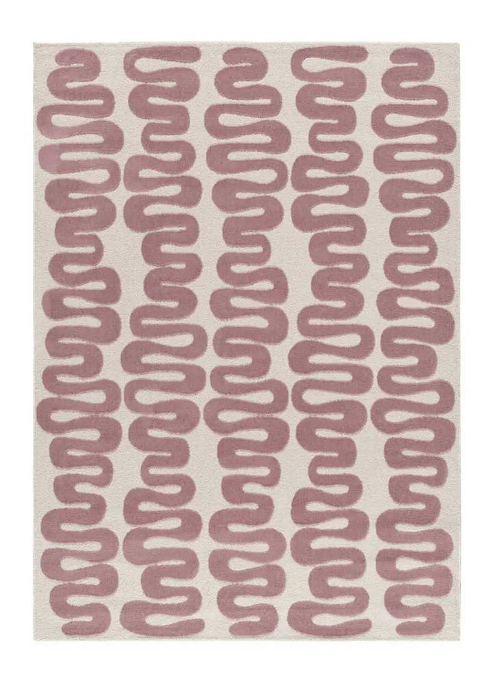 ALFOMBRA FLASHY 25409 DE ESTILO MODERNO EN COLOR ROSA - Alfombras - El Workshop-170 x 120 x 0.7 cm
