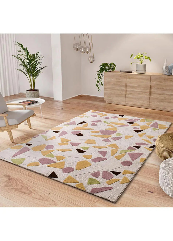 ALFOMBRA FLASHY 25418 DE ESTILO GEOMÉTRICO EN MULTICOLOR