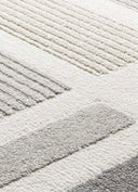ALFOMBRA FLORA 12955 DE ESTILO GEOMÉTRICO CON RELIEVE EN COLOR PLATA - Alfombras - El Workshop-150 x 80 x 1 cm