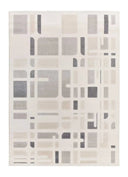 ALFOMBRA FLORA 12955 DE ESTILO GEOMÉTRICO CON RELIEVE EN COLOR PLATA - Alfombras - El Workshop-150 x 80 x 1 cm