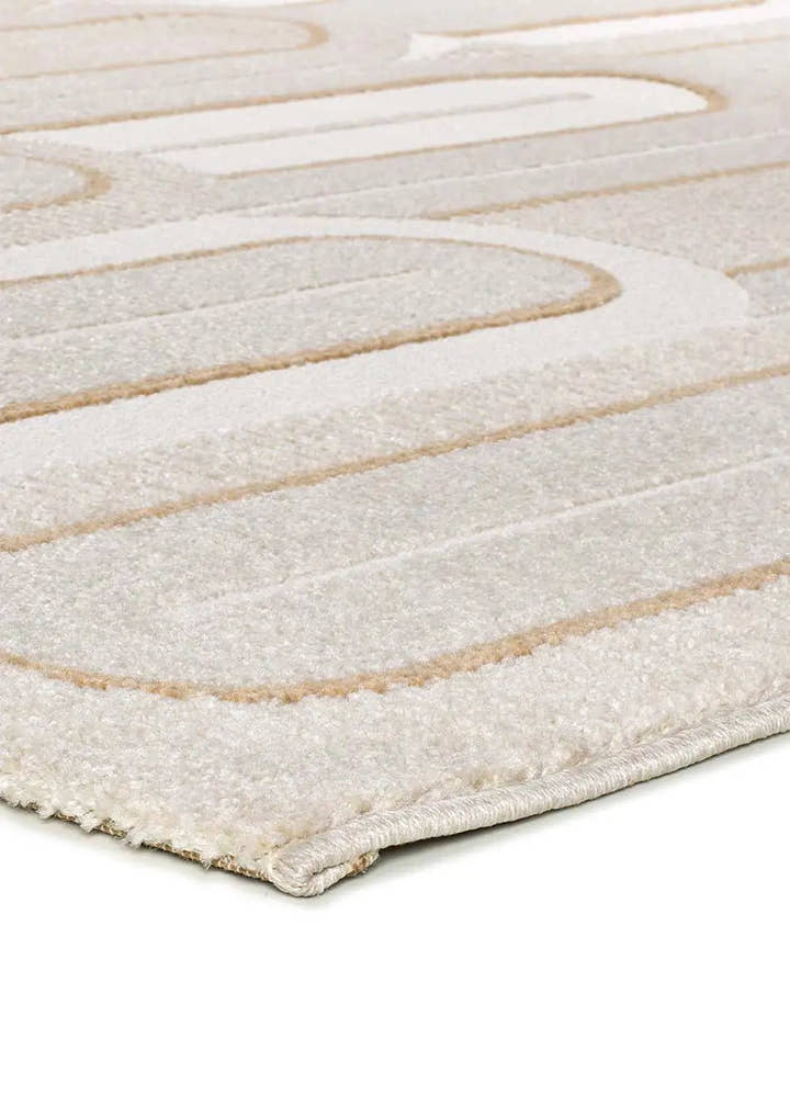 ALFOMBRA FLORA 12968 DE ESTILO GEOMÉTRICO CON RELIEVE EN COLOR BLANCO - Alfombras - El Workshop-150 x 80 x 1 cm