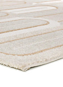 ALFOMBRA FLORA 12968 DE ESTILO GEOMÉTRICO CON RELIEVE EN COLOR BLANCO - Alfombras - El Workshop-150 x 80 x 1 cm