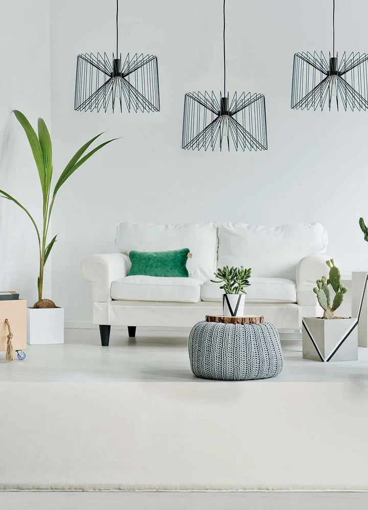 FOX PLAIN SHAGGY STYLE RUG IN WHITE