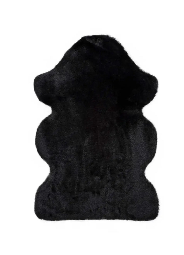 ALFOMBRA FOX LISO DE ESTILO SHAGGY EN COLOR NEGRO - Alfombras - El Workshop-90 x 60 x 2.5 cm