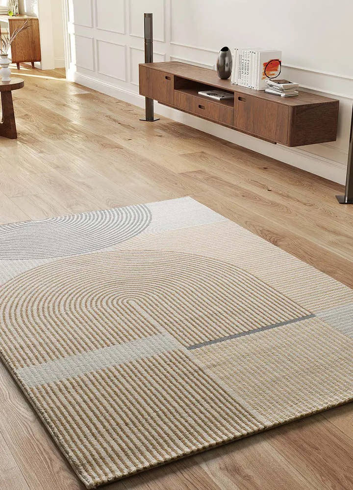 ALFOMBRA GARDEN 12701 DE ESTILO GEOMÉTRICO EN COLOR BEIGE - Alfombras - El Workshop-150 x 80 x 1 cm