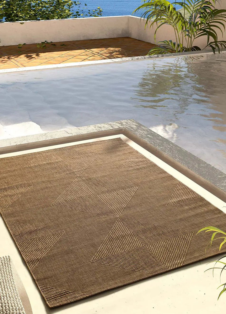 GUINEA 28814 RUG WITH GEOMETRIC STYLE, JUTE LOOK IN NATURAL COLOR