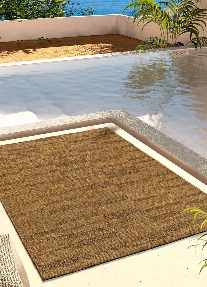ALFOMBRA GUINEA 28828 DE ESTILO GEOMÉTRICO ASPECTO YUTE EN COLOR NATURAL - Alfombras - El Workshop-150 x 80 x 0.3 cm