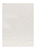 ALFOMBRA JUNO 111 DE ESTILO ESCANDINAVO CON RELIEVE EN COLOR BLANCO - Alfombras - El Workshop-120 x 64 x 1.8 cm