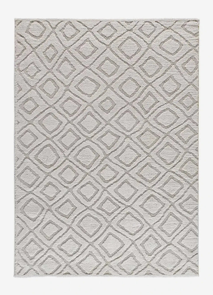 ALFOMBRA JUNO 111 DE ESTILO ESCANDINAVO CON RELIEVE EN COLOR GRIS, foto de producto (2) sobre fondo gris de estudio