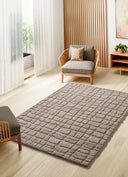 ALFOMBRA JUNO 13 DE ESTILO ESCANDINAVO CON RELIEVE EN COLOR PIEDRA - Alfombras - El Workshop-120 x 64 x 1.8 cm