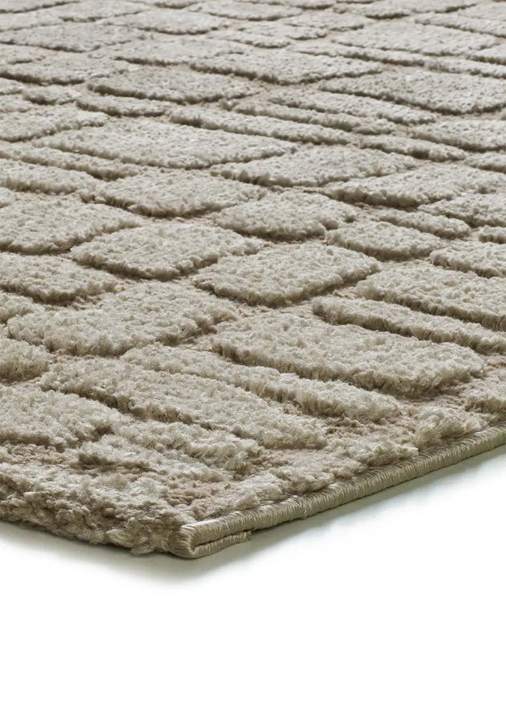ALFOMBRA JUNO 13 DE ESTILO ESCANDINAVO CON RELIEVE EN COLOR PIEDRA - Alfombras - El Workshop-120 x 64 x 1.8 cm