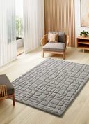 ALFOMBRA JUNO 13 DE ESTILO ESCANDINAVO CON RELIEVE EN COLOR GRIS - Alfombras - El Workshop-120 x 64 x 1.8 cm