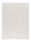 ALFOMBRA JUNO 54406 DE ESTILO GEOMÉTRICO CON RELIEVE EN COLOR BLANCO - Alfombras - El Workshop-120 x 64 x 1.8 cm