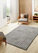 ALFOMBRA JUNO 54406 DE ESTILO GEOMÉTRICO CON RELIEVE EN COLOR GRIS - Alfombras - El Workshop-120 x 64 x 1.8 cm