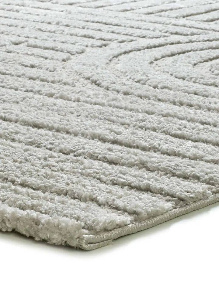 ALFOMBRA JUNO 54406 DE ESTILO GEOMÉTRICO CON RELIEVE EN COLOR GRIS - Alfombras - El Workshop-120 x 64 x 1.8 cm
