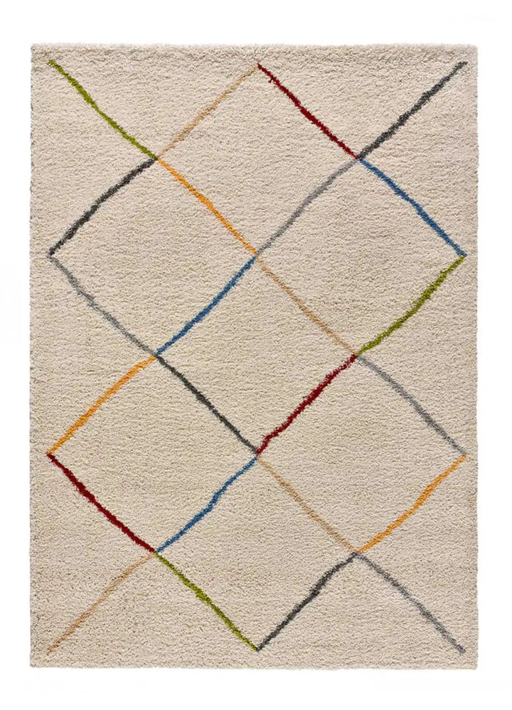ALFOMBRA KASBAH 8600 DE ESTILO ÉTNICO EN COLOR BLANCO - Alfombras - El Workshop-150 x 80 x 2.5 cm