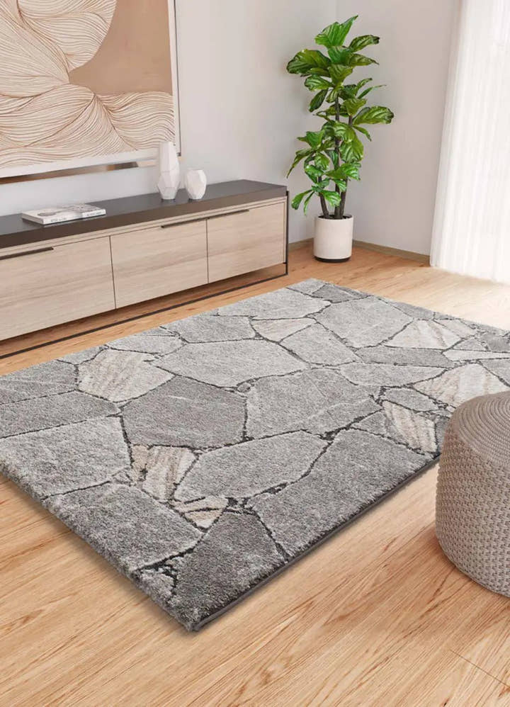 ALFOMBRA KIVET 9055 DE ESTILO SHAGGY MODERNO EN COLOR GRIS - Alfombras - El Workshop-150 x 80 x 2 cm