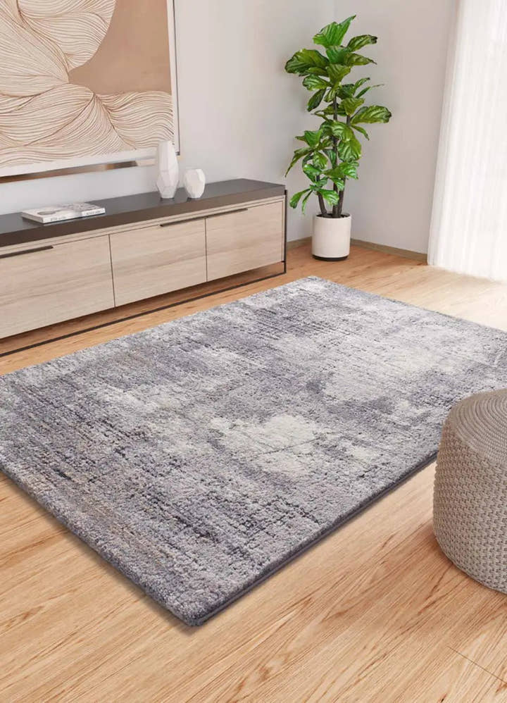 ALFOMBRA KIVET 9060 DE ESTILO SHAGGY ABSTRACTO EN COLOR GRIS - Alfombras - El Workshop-150 x 80 x 2 cm