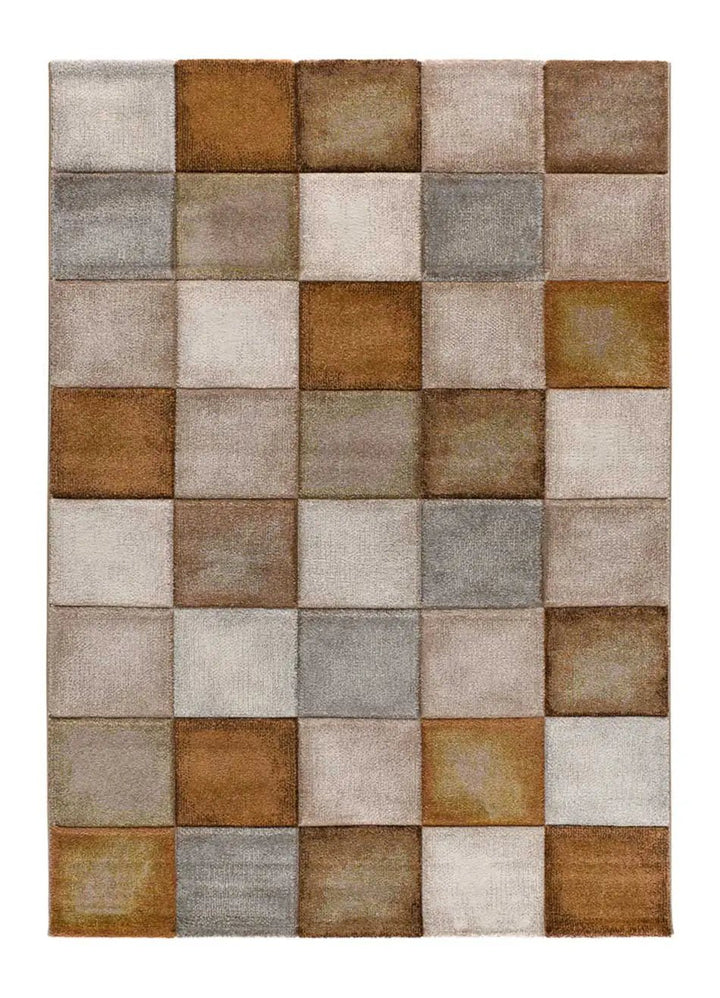 ALFOMBRA LENA 22605 DE ESTILO GEOMÉTRICO EN COLOR CALDERA, foto de producto