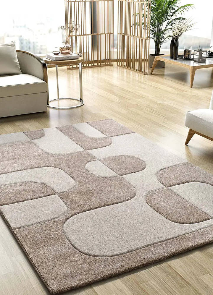 ALFOMBRA LENA 40314 DE ESTILO GEOMÉTRICO EN COLOR CREMA - Alfombras - El Workshop-150 x 80 x 1 cm