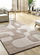 ALFOMBRA LENA 40314 DE ESTILO GEOMÉTRICO EN COLOR CREMA - Alfombras - El Workshop-150 x 80 x 1 cm