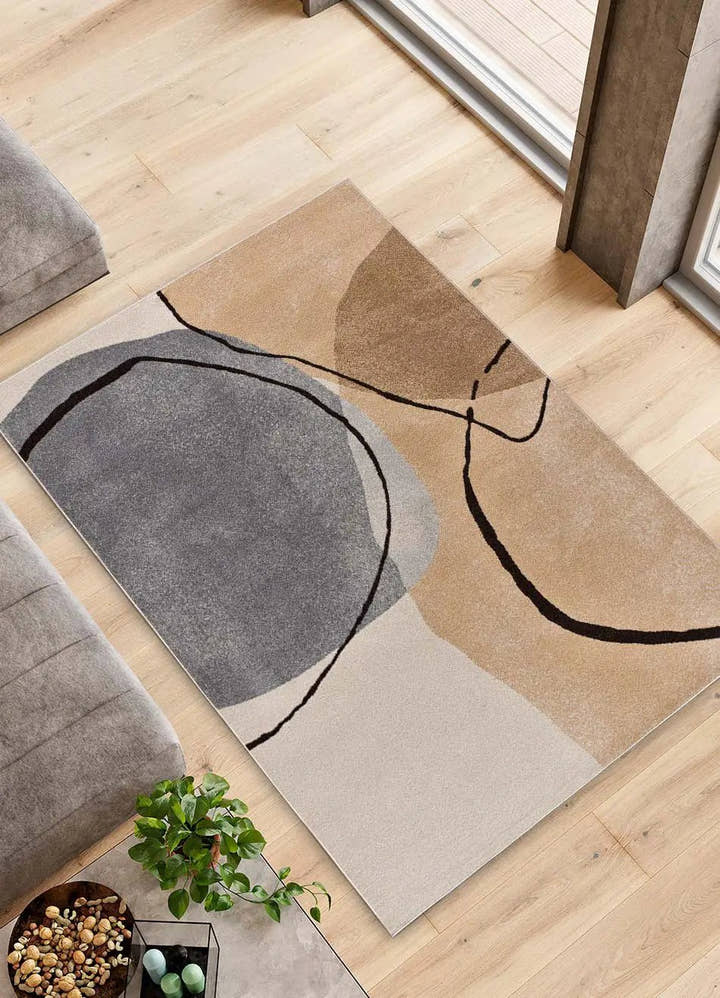 ALFOMBRA LESSIA ABSTRACTA DE ESTILO ABSTRACTO EN COLOR BEIGE - Alfombras - El Workshop-150 x 80 x 1 cm