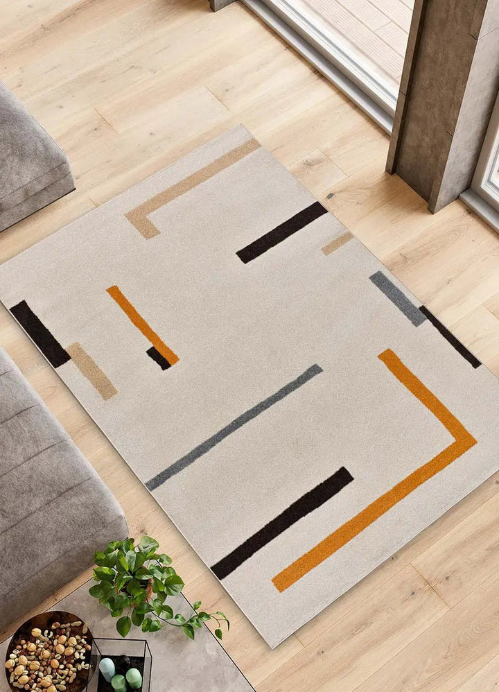 ALFOMBRA LESSIA LINEA DE ESTILO GEOMÉTRICO EN COLOR NARANJA