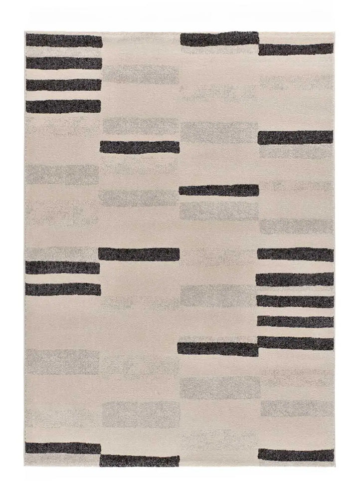 ALFOMBRA LESSIA MOSAICA DE ESTILO GEOMÉTRICO EN COLOR PLATA, foto de producto