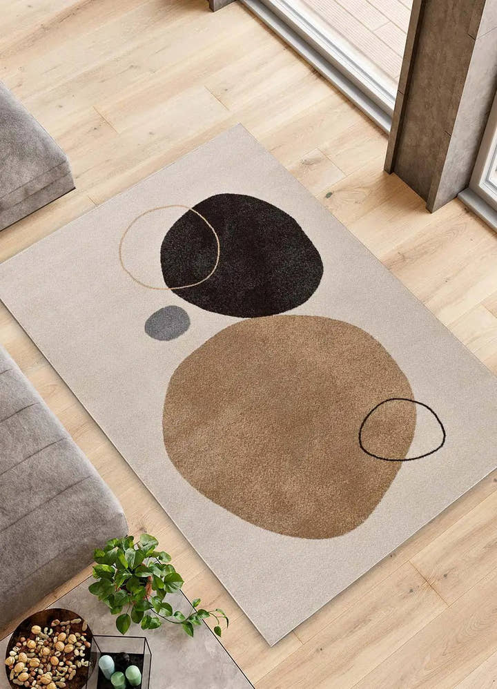 ALFOMBRA LESSIA PEBLINNE DE ESTILO MODERNO EN COLOR BEIGE - Alfombras - El Workshop-150 x 80 x 1 cm