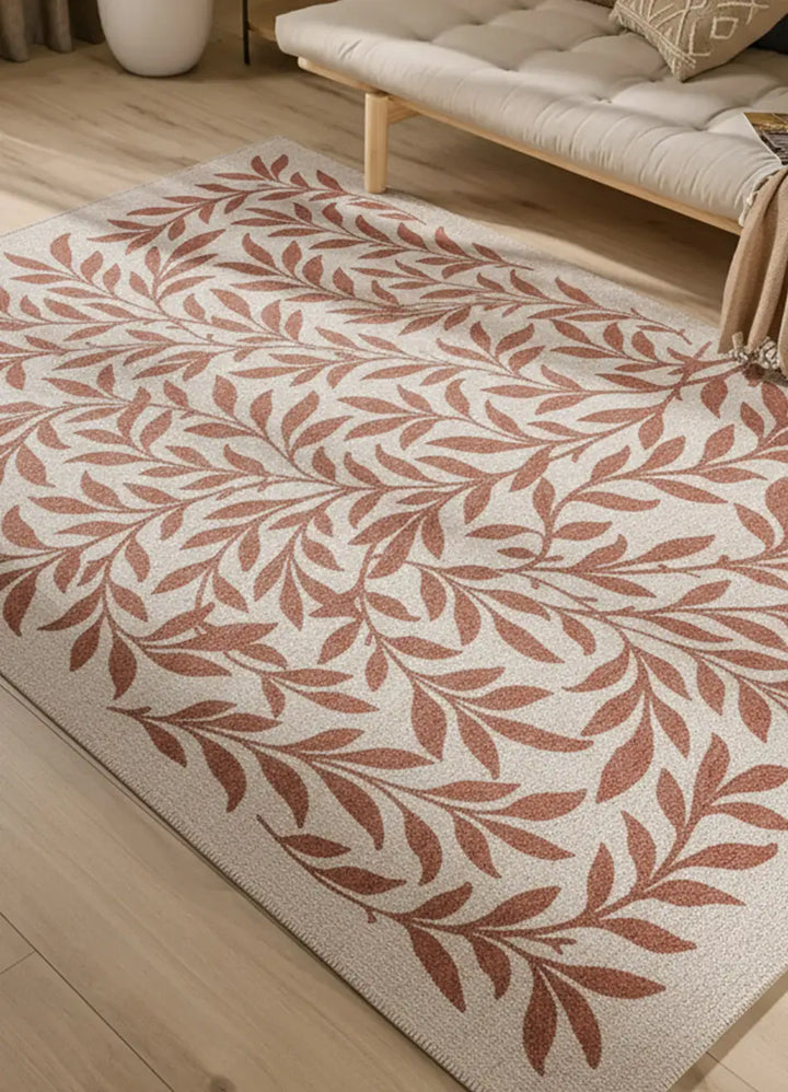 ALFOMBRA LUA 3103 DE ESTILO FLORAL EN COLOR CALDERA en ambiente decorado
