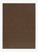 Alfombra Lumen liso de estilo liso con bucles en color marrón sobre fondo gris de estudio