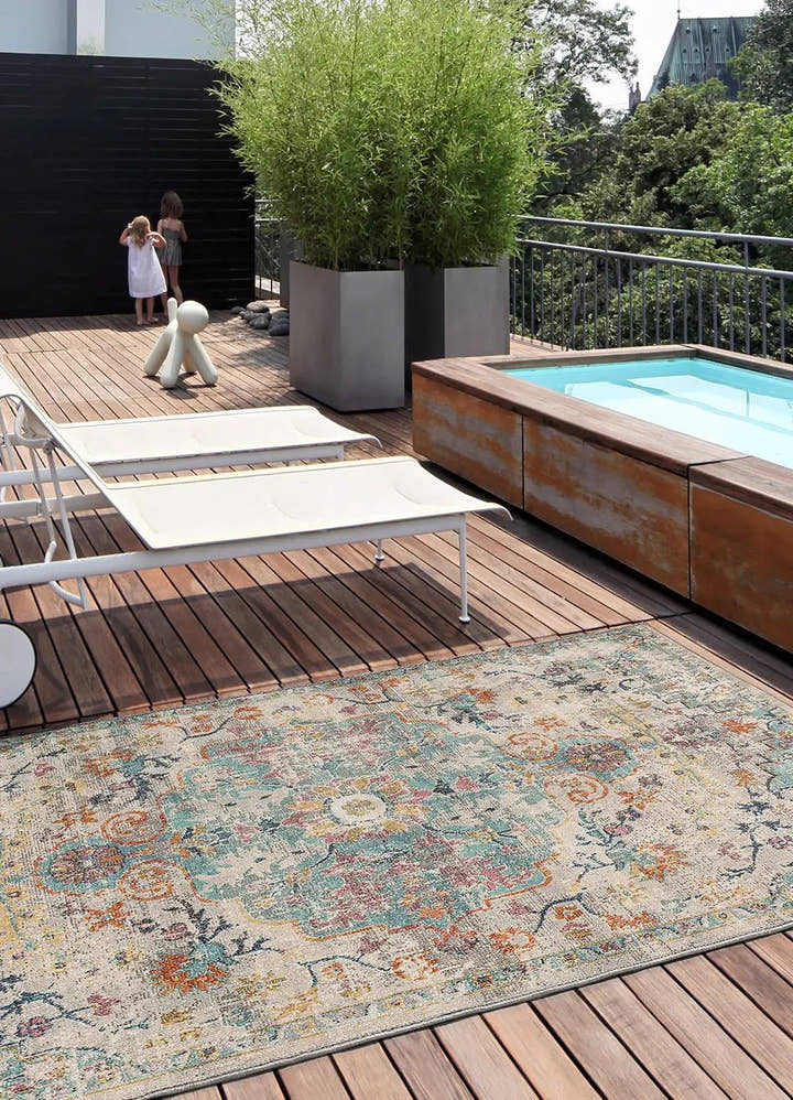 ALFOMBRA LUNA 20157 DE ESTILO VINTAGE EN MULTICOLOR - Alfombras - El Workshop-150 x 80 x 0.4 cm