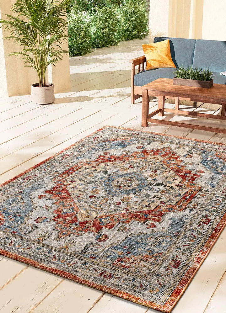 ALFOMBRA LUNA 54552 DE ESTILO VINTAGE EN COLOR CALDERA