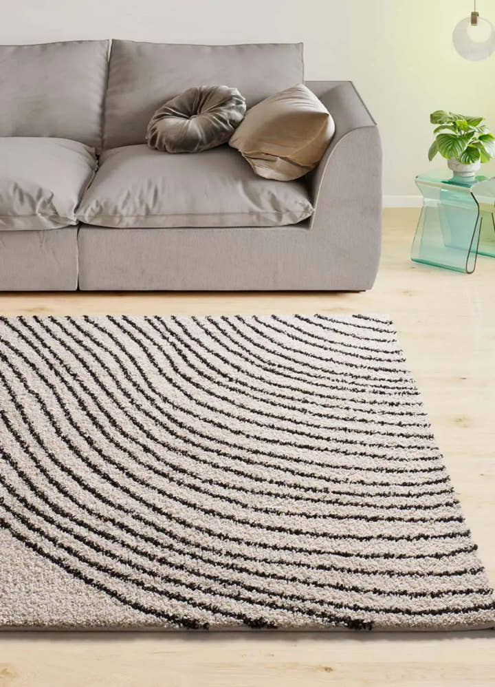ALFOMBRA LUSH COASTALINA DE ESTILO SHAGGY MODERNO EN COLOR BLANCO - Alfombras - El Workshop-150 x 80 x 2.5 cm