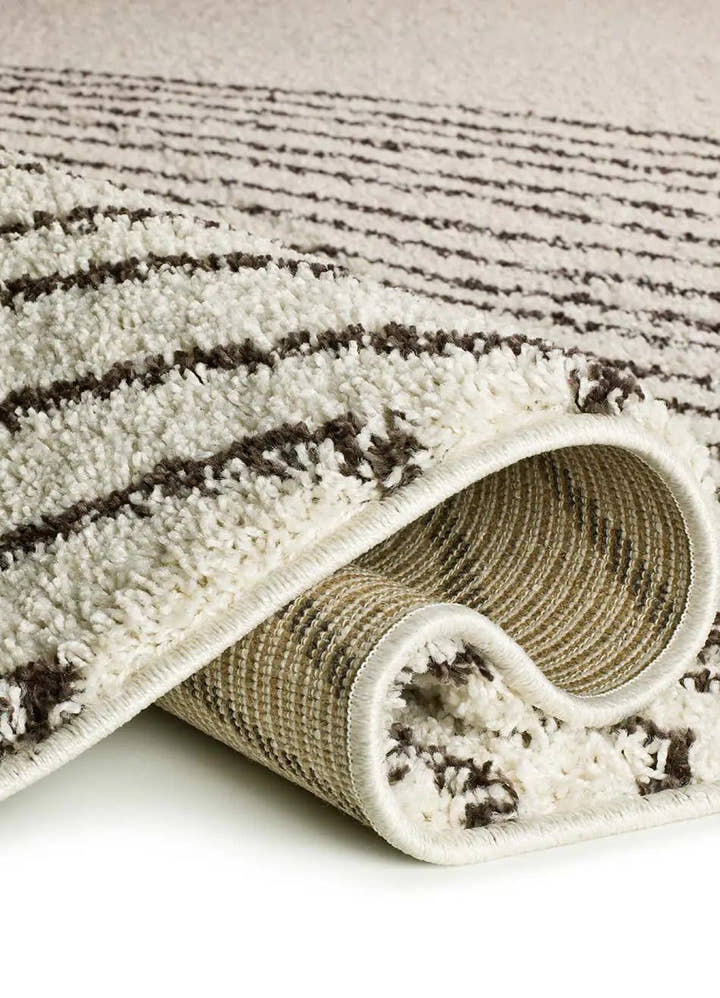 ALFOMBRA LUSH COASTALINA DE ESTILO SHAGGY MODERNO EN COLOR BLANCO - Alfombras - El Workshop-150 x 80 x 2.5 cm