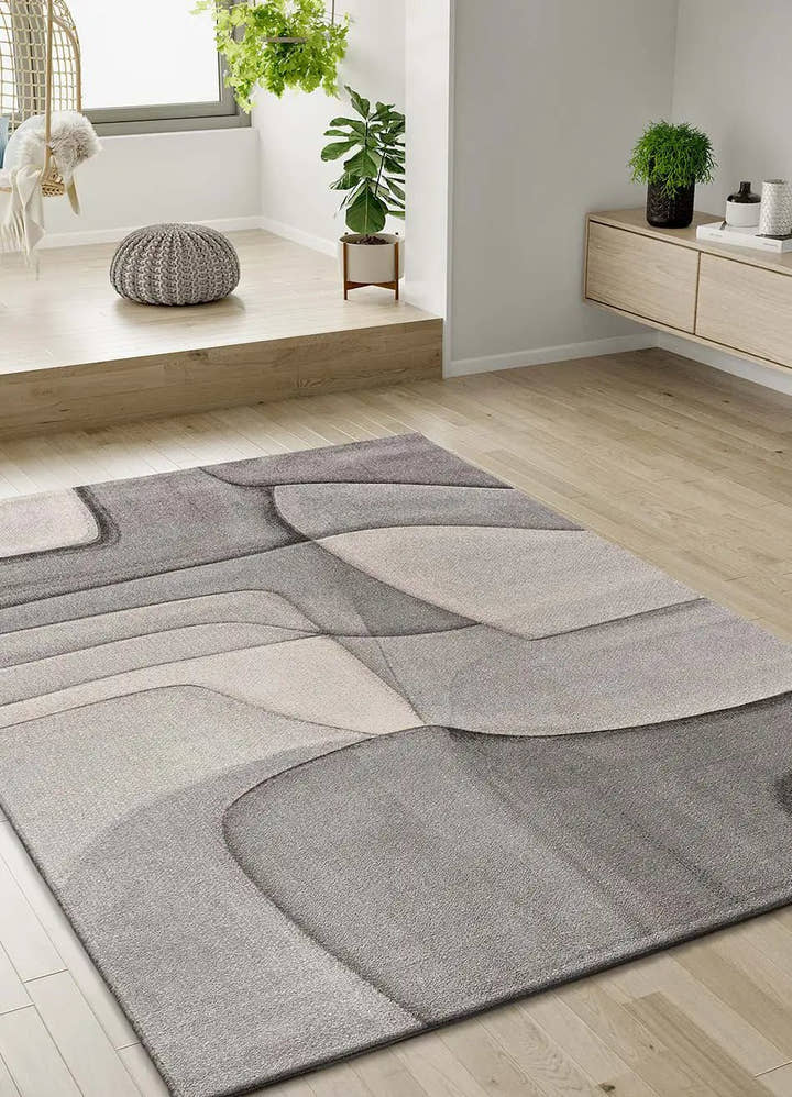 ALFOMBRA MEDEL 40378 DE ESTILO ABSTRACTO EN COLOR GRIS - Alfombras - El Workshop-150 x 80 x 1 cm