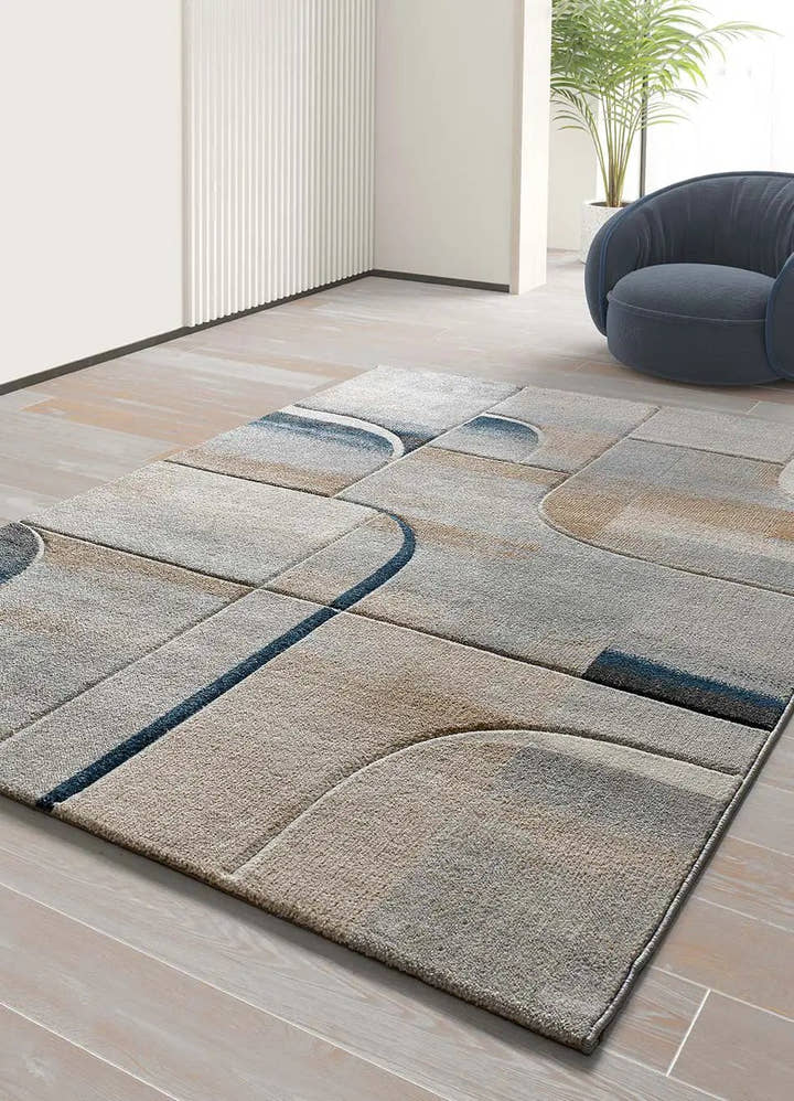 ALFOMBRA MEDEL 40379 DE ESTILO ABSTRACTO EN COLOR AZUL - Alfombras - El Workshop-150 x 80 x 1 cm