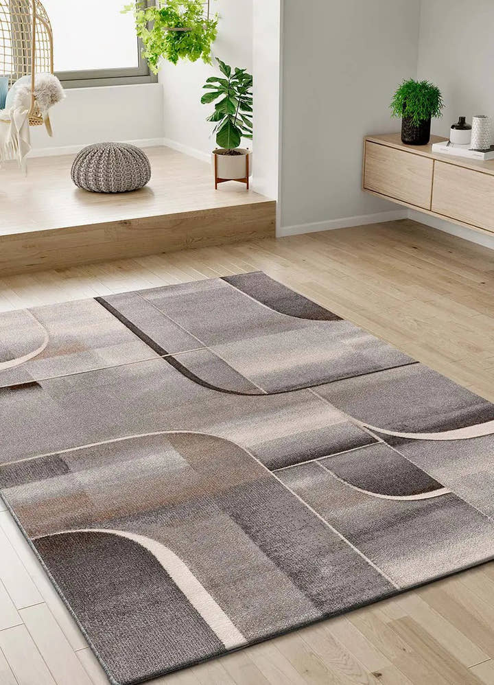 ALFOMBRA MEDEL 40379 DE ESTILO ABSTRACTO EN COLOR GRIS - Alfombras - El Workshop-150 x 80 x 1 cm