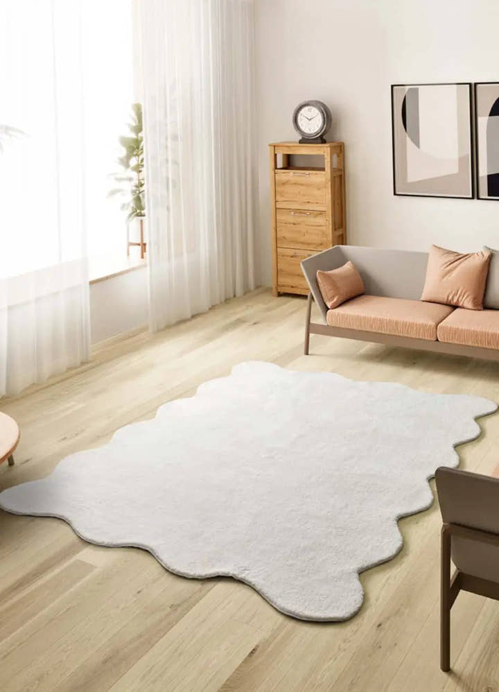 ALFOMBRA MELLOW LISO DE ESTILO MINIMALISTA EN COLOR BLANCO - Alfombras - El Workshop-170 x 120 x 1.9 cm
